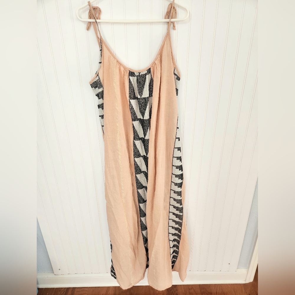 Pearl & Caviar | New Cotton Maxi Dress Pink Gray Small/Medium